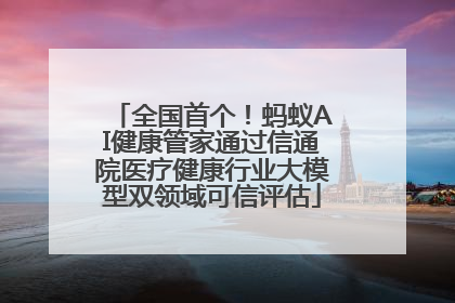 全国首个！蚂蚁AI健康管家通过信通院医疗健康行业大模型双领域可信评估