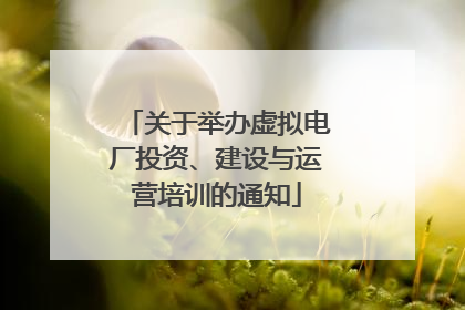 关于举办虚拟电厂投资、建设与运营培训的通知
