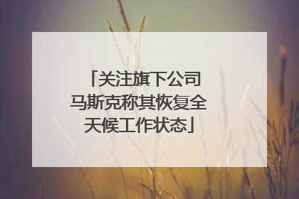 关注旗下公司 马斯克称其恢复全天候工作状态