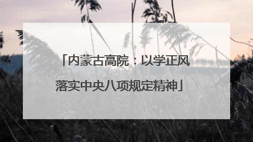 内蒙古高院：以学正风落实中央八项规定精神