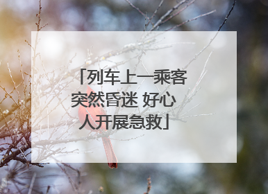列车上一乘客突然昏迷 好心人开展急救