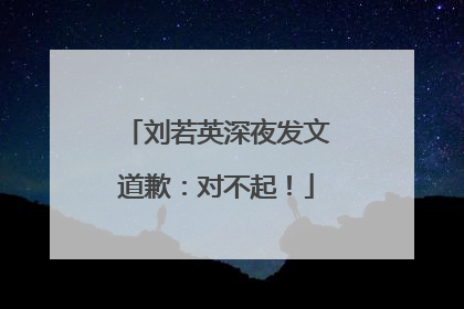 刘若英深夜发文道歉：对不起！