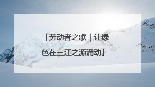 劳动者之歌｜让绿色在三江之源涌动
