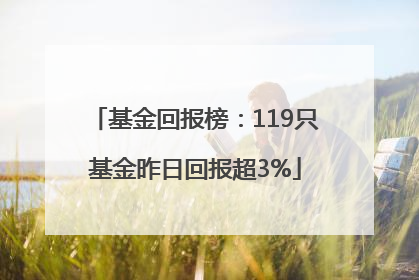 基金回报榜：119只基金昨日回报超3%