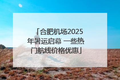 合肥机场2025年暑运启幕 一些热门航线价格优惠