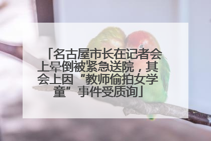 名古屋市长在记者会上晕倒被紧急送院，其会上因“教师偷拍女学童”事件受质询