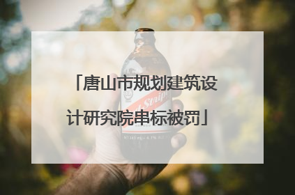 唐山市规划建筑设计研究院串标被罚