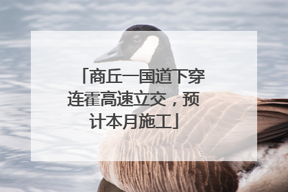 商丘一国道下穿连霍高速立交，预计本月施工