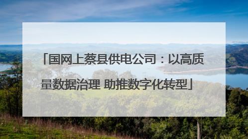 国网上蔡县供电公司：以高质量数据治理 助推数字化转型