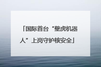 国际首台“壁虎机器人”上岗守护核安全