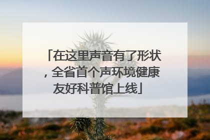 在这里声音有了形状，全省首个声环境健康友好科普馆上线