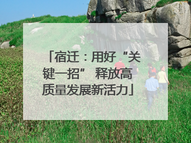 宿迁：用好“关键一招” 释放高质量发展新活力