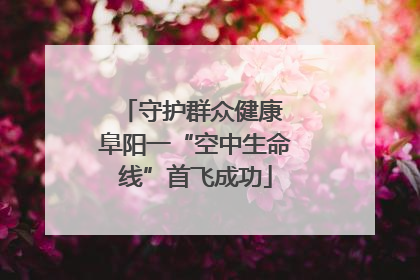 守护群众健康 阜阳一“空中生命线”首飞成功
