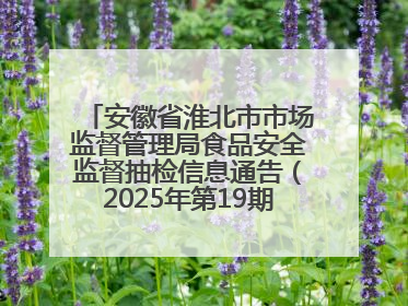 安徽省淮北市市场监督管理局食品安全监督抽检信息通告（2025年第19期-校园专项）