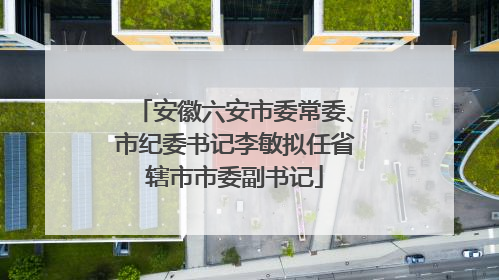 安徽六安市委常委、市纪委书记李敏拟任省辖市市委副书记