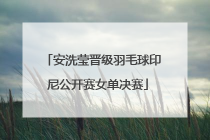 安洗莹晋级羽毛球印尼公开赛女单决赛
