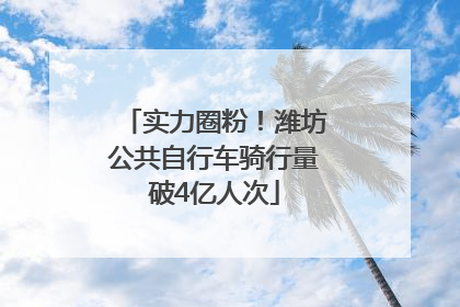 实力圈粉！潍坊公共自行车骑行量破4亿人次