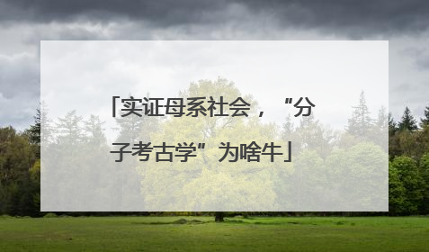 实证母系社会，“分子考古学”为啥牛
