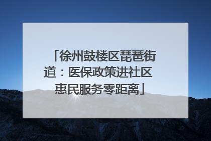 徐州鼓楼区琵琶街道：医保政策进社区 惠民服务零距离