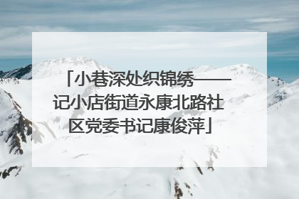 小巷深处织锦绣——记小店街道永康北路社区党委书记康俊萍