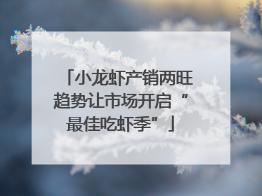 小龙虾产销两旺趋势让市场开启“最佳吃虾季”