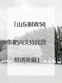 山东财政50条靶向支持民营经济发展