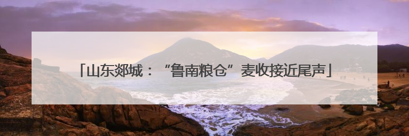 山东郯城：“鲁南粮仓”麦收接近尾声