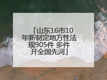 山东16市10年新制定地方性法规905件 多件开全国先河