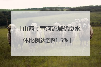 山西：黄河流域优良水体比例达到91.5%