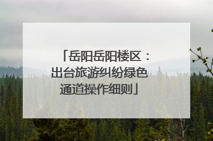岳阳岳阳楼区：出台旅游纠纷绿色通道操作细则