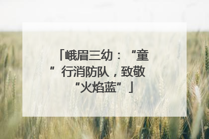 峨眉三幼：“童”行消防队，致敬“火焰蓝”