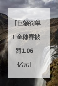 巨额罚单！金穗春被罚1.06亿元