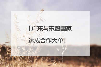广东与东盟国家达成合作大单