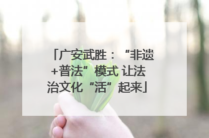 广安武胜：“非遗+普法”模式 让法治文化“活”起来