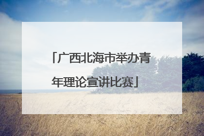 广西北海市举办青年理论宣讲比赛
