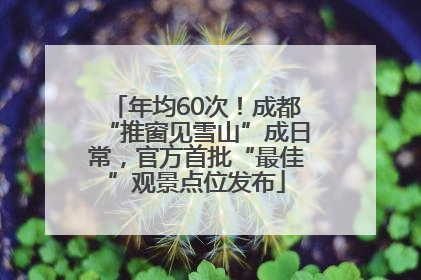 年均60次！成都“推窗见雪山”成日常，官方首批“最佳”观景点位发布