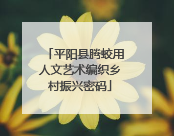 平阳县腾蛟用人文艺术编织乡村振兴密码