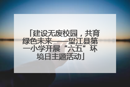 建设无废校园，共育绿色未来——望江县第一小学开展“六五”环境日主题活动