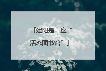 建阳是一座“活态图书馆”