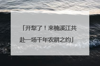 开犁了！来楠溪江共赴一场千年农耕之约