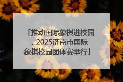推动国际象棋进校园，2025济南市国际象棋校园团体赛举行