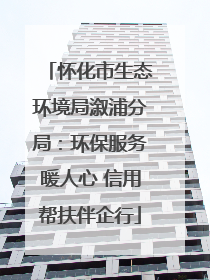 怀化市生态环境局溆浦分局：环保服务暖人心 信用帮扶伴企行