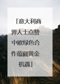 意大利商界人士点赞中欧绿色合作蕴藏黄金机遇