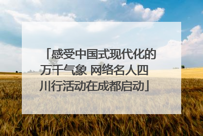 感受中国式现代化的万千气象 网络名人四川行活动在成都启动