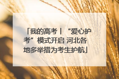 我的高考丨“爱心护考”模式开启 河北各地多举措为考生护航