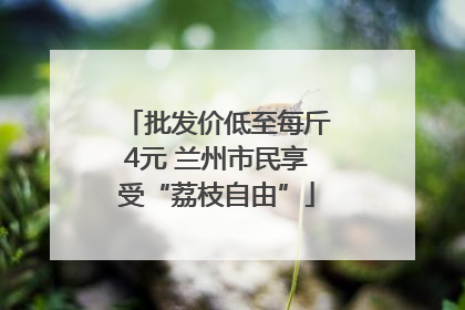 批发价低至每斤4元 兰州市民享受“荔枝自由”