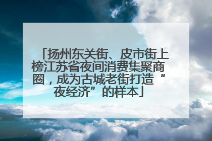 扬州东关街、皮市街上榜江苏省夜间消费集聚商圈，成为古城老街打造“夜经济”的样本