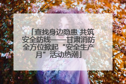 查找身边隐患 共筑安全防线——甘肃消防全方位掀起“安全生产月”活动热潮
