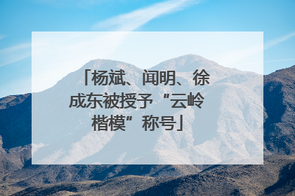 杨斌、闻明、徐成东被授予“云岭楷模”称号