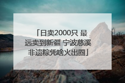 日卖2000只 最远卖到新疆 宁波慈溪非遗粽凭啥火出圈